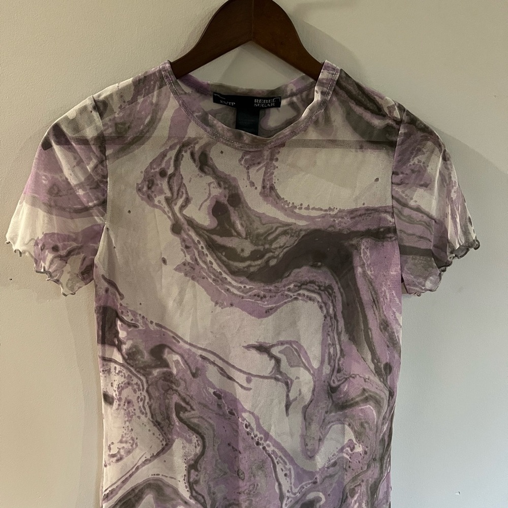 Rebel Sugar Purple and Gray Swirl Women's Tee